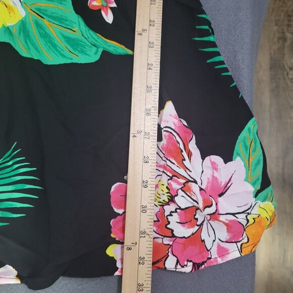 Old Navy Womens XS Black Floral Fit & Flare Cami Dress Tropical Beach Hawaii - Picture 6 of 7